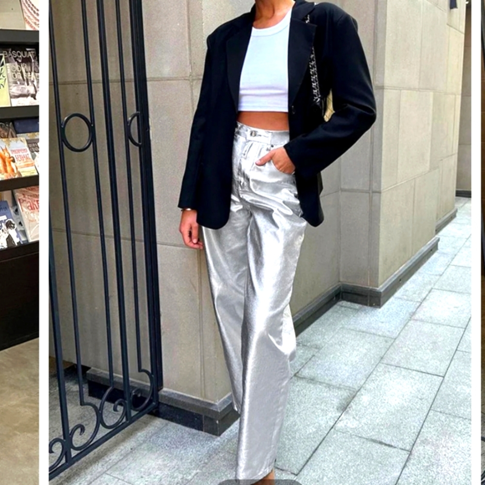 Commense silver pants NWT